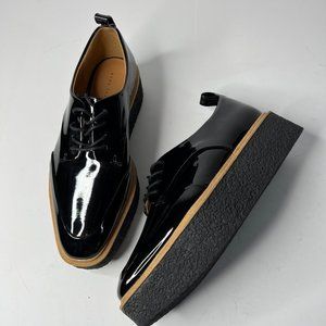 Zara Black Patent Leather Platform Shoes